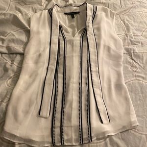 White House Black Market top with black detail